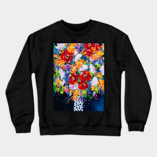 The Polka Dot Vase - Modern Floral Crewneck Sweatshirt